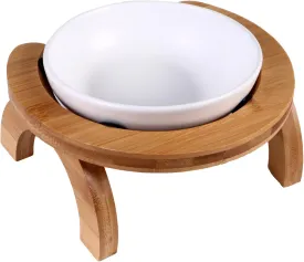 1 Set Pet Bowl Elevated Feeding Bowls with Wooden Stand Spill Design Easy to for Cats and Dogs Convenient for Daily Use
