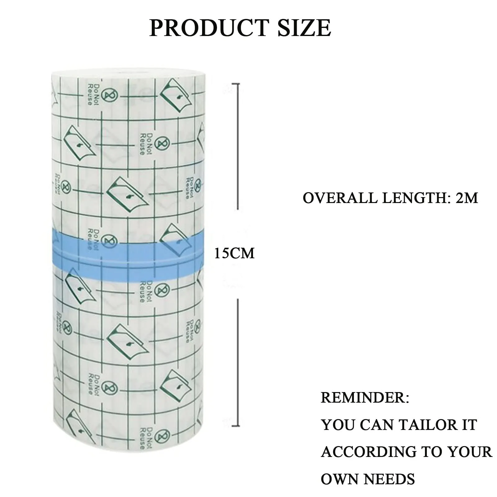 2M Tattoo Aftercare Bandage, Transparant Waterproof Adhesive Bandages, Tattoo Aftercare Waterproof Adhesive Bandage 2 m x 15 cm, for Tattoo,Shower,Swimming