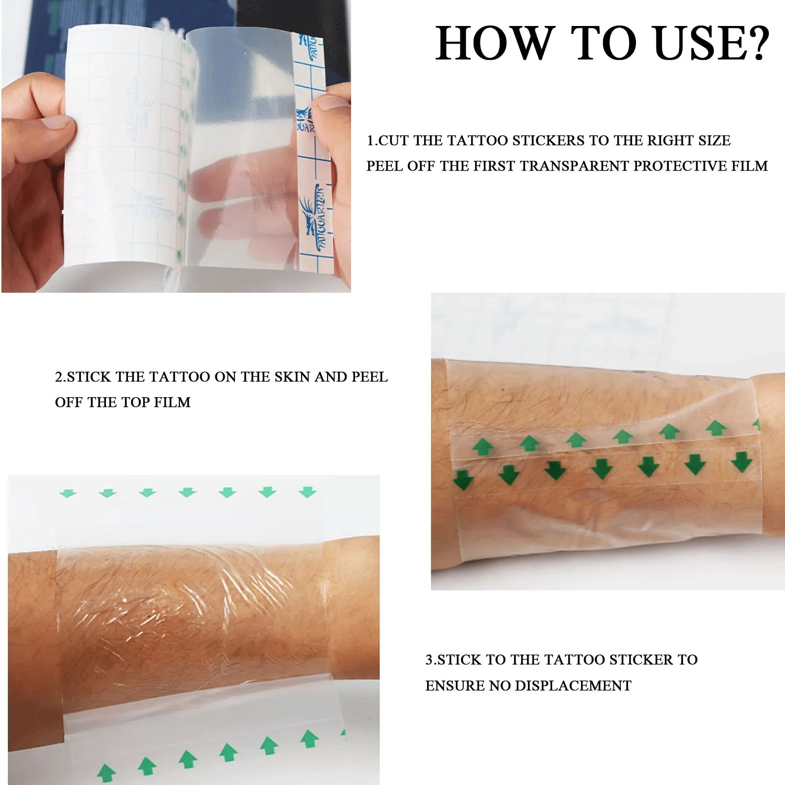 2M Tattoo Aftercare Bandage, Transparant Waterproof Adhesive Bandages, Tattoo Aftercare Waterproof Adhesive Bandage 2 m x 15 cm, for Tattoo,Shower,Swimming