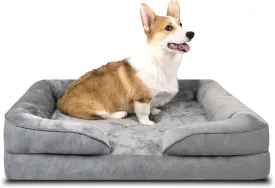 3524 inch Orthopedic Dog Bed Memory Foam for Large Dogs Washable Waterproof Bed with Removable Cover and Nonskip Bottom for Large DogsGrey