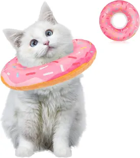 Adjustable Cat Recovery Collar Cute Cat Dog Cone Donut Collar Soft Kitten Cones to Stop Licking After Surgery Elizabethan Collar for Kittens Puppy Dogs