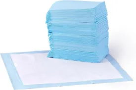 Amazon Basics Absorbent, Leak-Proof Dog and Puppy Pee Pads with 5-Layer Design and Quick-Dry Surface for Potty Training, Standard Absorbency, Regular Size, 22 x 22 Inch - Pack of 50, Blue & White