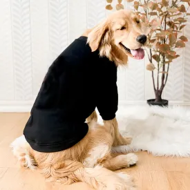 ANIAC Fall Dog Sweater with Sleeves, Large Dog Hoodie, Warm Pet Clothes - Black Fleece for Dogs 44-55 LB (5XL)