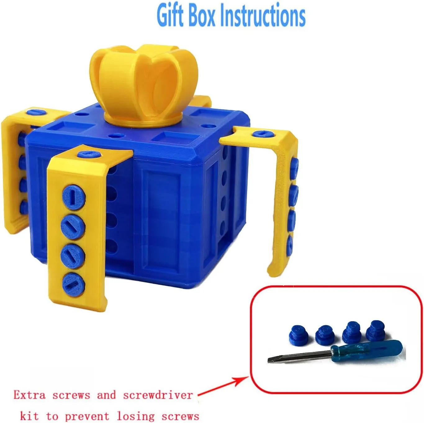 Annoying Gift Box with Screws,Take Apart Box to Get Gift,Puzzle of Box toy,Surprise Funny Prank Christmas Gift Box,Hilarious Money Card Container,Novelty Box6cm*cm