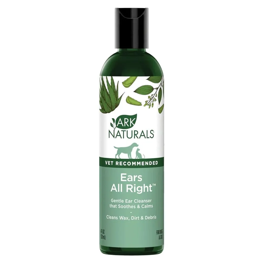 Ark Naturals Ears All Right Dog & Cat Gentle Cleaning Lotion, 4oz Bottle