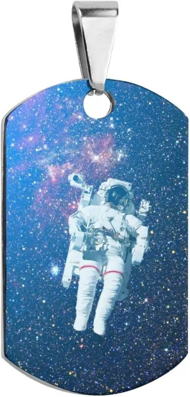Astronaut Space Stainless Steel Pet ID Tags Personalized Dog and Cat Tags Cute Collar Tags Dog Tags