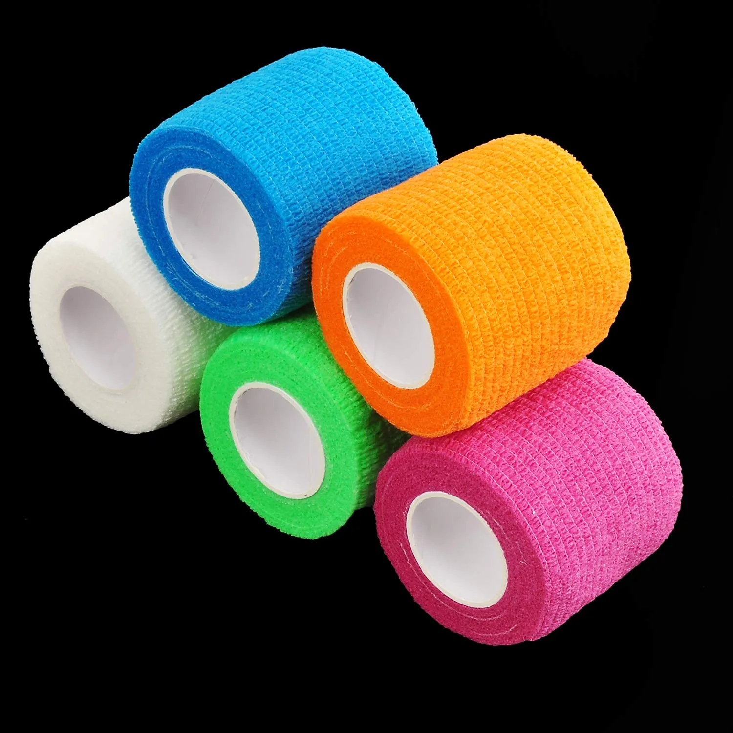 Berolle 6 Rolls 30 Yards Pet Vet Wrap Cohesive Bandages Self Adhesive Bandage Non-woven Elastic Sports Bandages for Wrist and Ankle Sprains Swelling（5cm Wide）