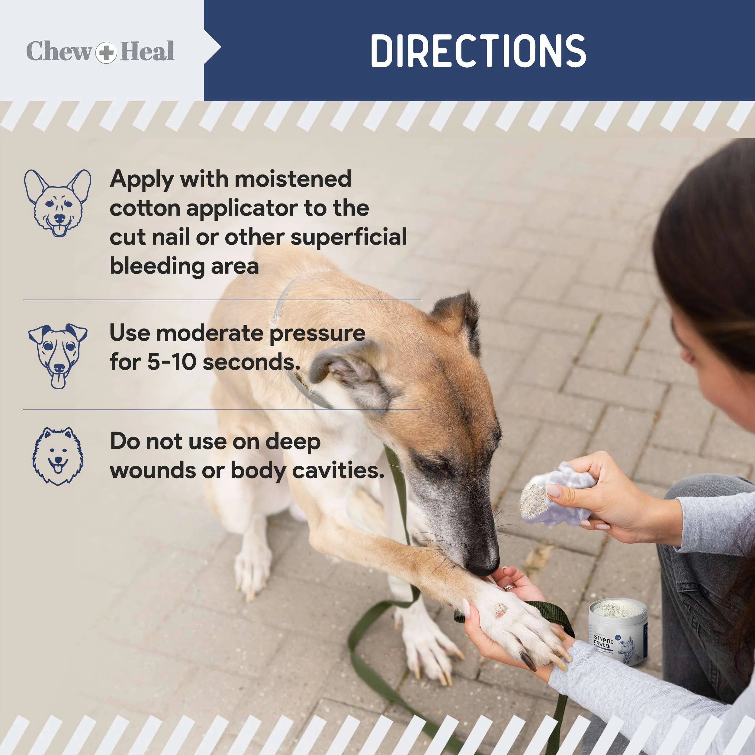 Chew   Heal Styptic Powder for Dogs, Cats and Birds