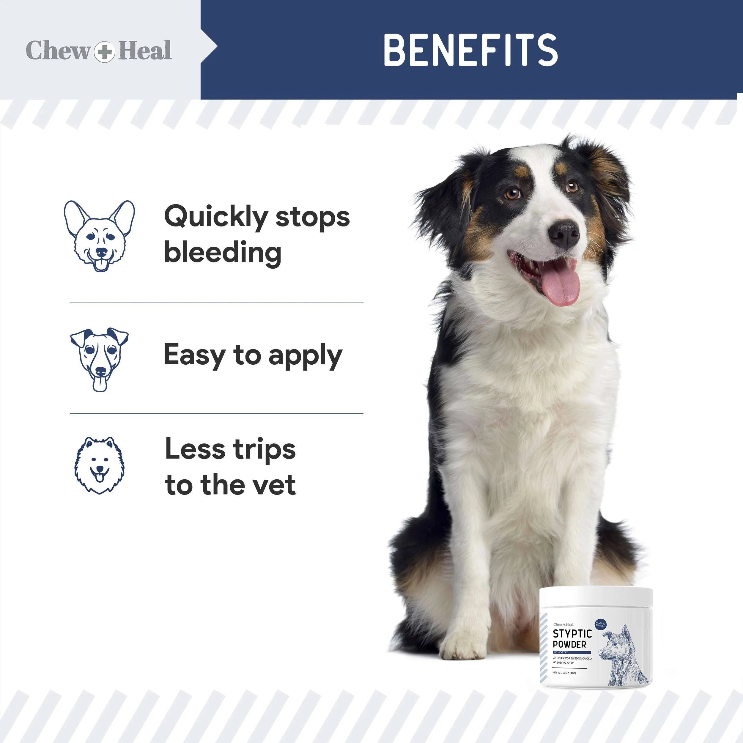 Chew   Heal Styptic Powder for Dogs, Cats and Birds