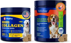 Collagen for Dogs - Dog Collagen Soft Chews for Hip, Joint, Skin & Coat   Flea & Tick Supplement for Dogs, Immune Support Supplement