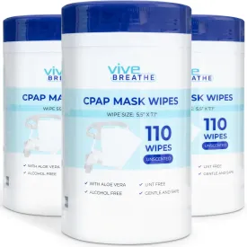 CPAP Mask Wipes - Cotton Unscented and Waterless Cleaning Cloth for Gentle Cleansing - Natural Disinfective Clean Sanitizing (3 Pack)