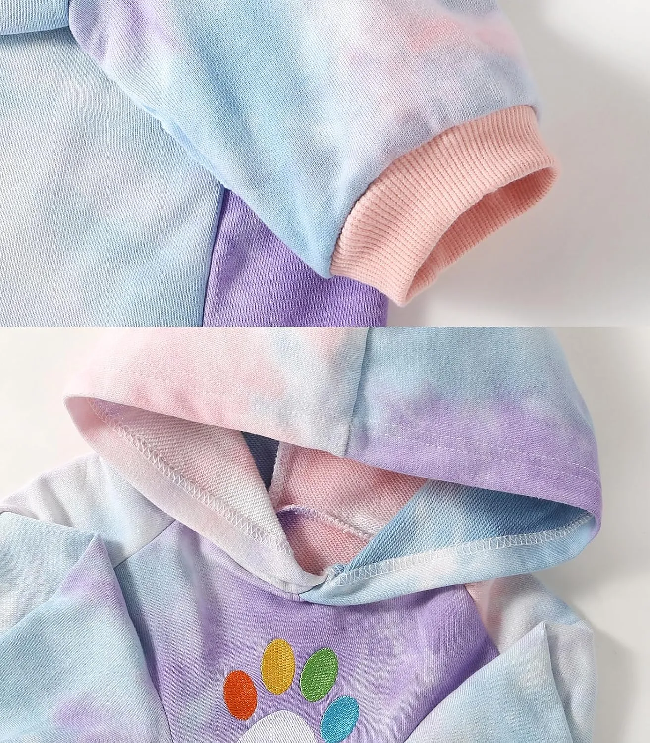 Dog Cotton Tie dye Hoodie Pullover Sweatshirts Soft and Stretch Pets Clothes Hooded for Large Dogs(Tie dye XL)
