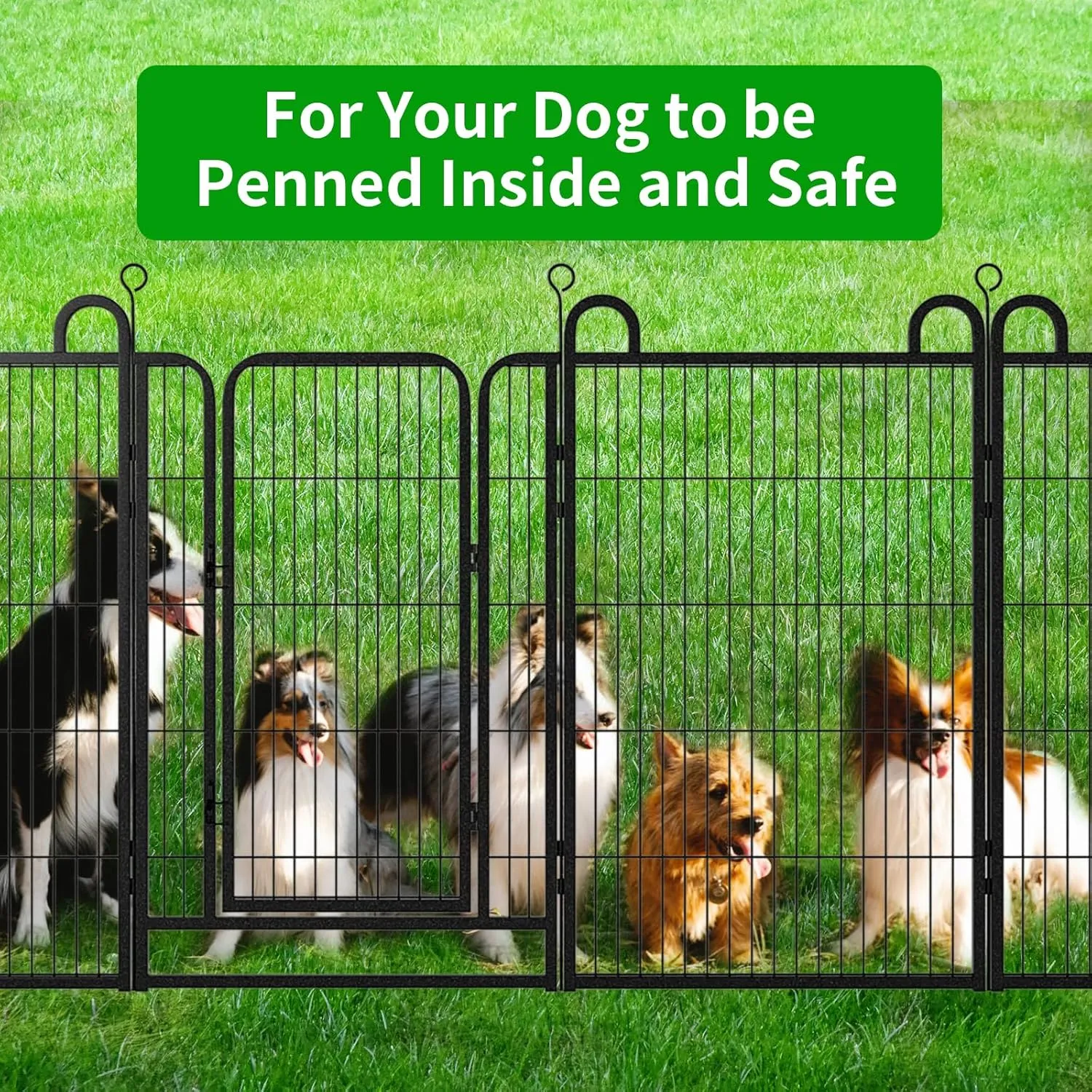 Dog Playpen Outdoor 24 Panels Heavy Duty Dog Fence 40" Height Anti-Rust with Doors Portable for RV Camping Yard, Total 54FT, 232 Sq.ft, Snowy Black