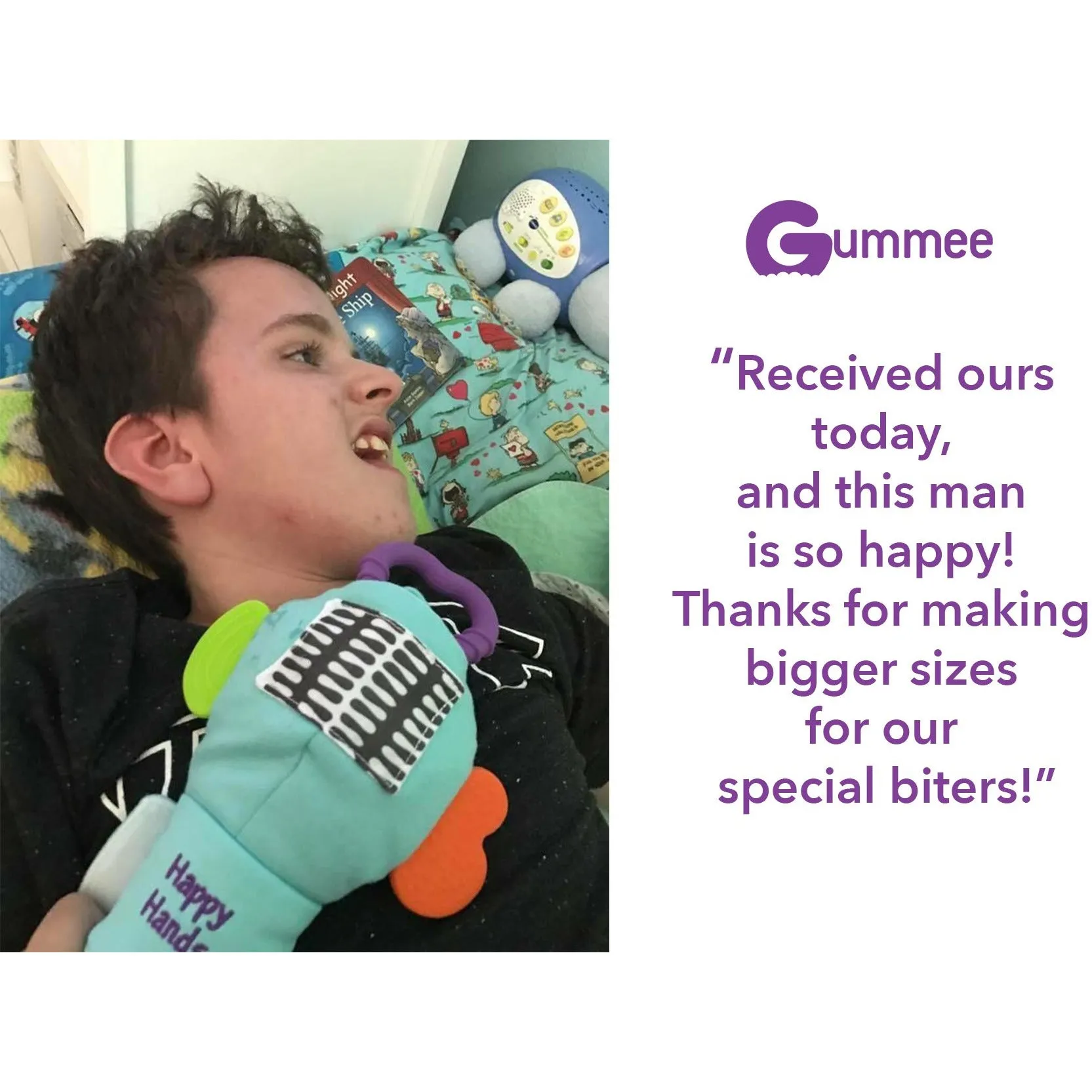 DOUBLE Gummee Mouthing Glove for additional needs Size LARGE 5% discount