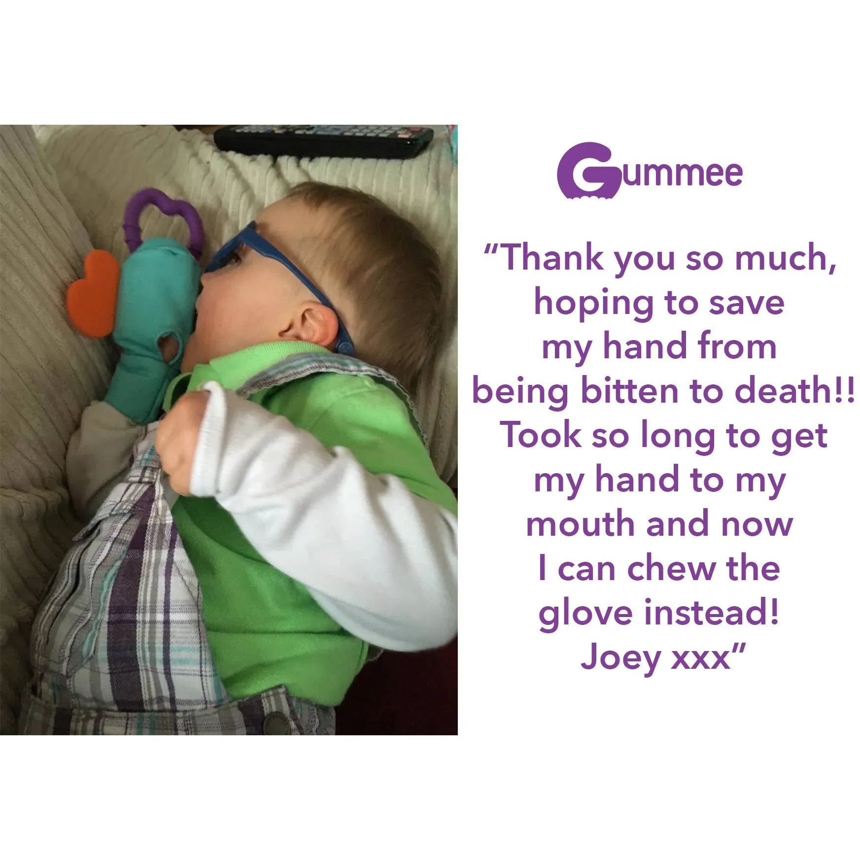 DOUBLE Gummee Mouthing Glove for additional needs Size LARGE 5% discount