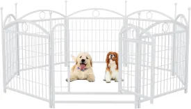 Expandable Indoor/Outdoor Dog Playpen for Secure Freedom, 8 Panels Heavy-Duty Design, Easy Assembly, Pets and Playtime