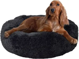 FuzzBall Fluffy Luxe Pet Bed, Calming Donut Cuddler  Machine Washable, Waterproof Base, Anti-Slip (for Medium Dogs and Cats up to 45lbs)