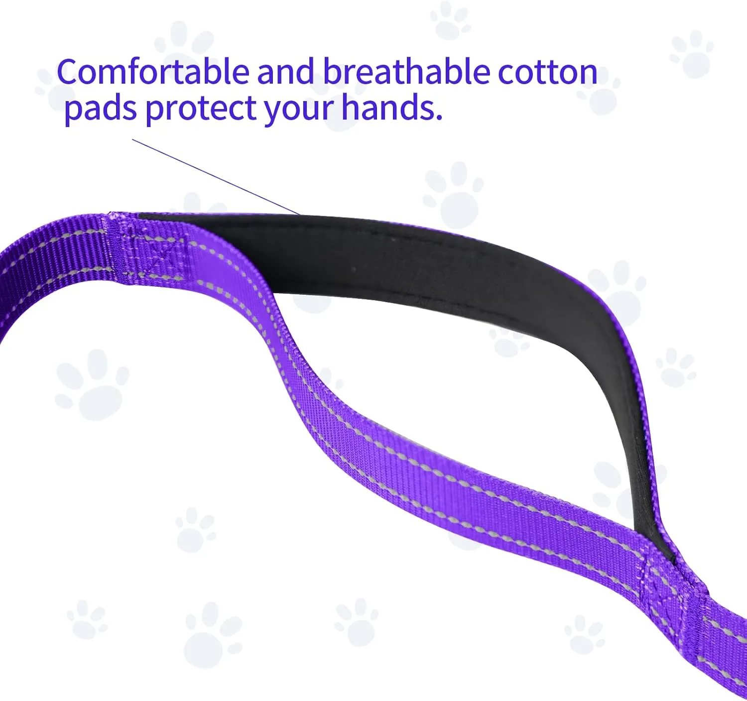 Hands Free Dog Leash for Large Dogs Adjustable 6 to 9 Feet Heavy Duty with No Pull Bungee & Reflective Ideal for Running, Jogging, Leash Carabiner for Ultimate Convenience Purple