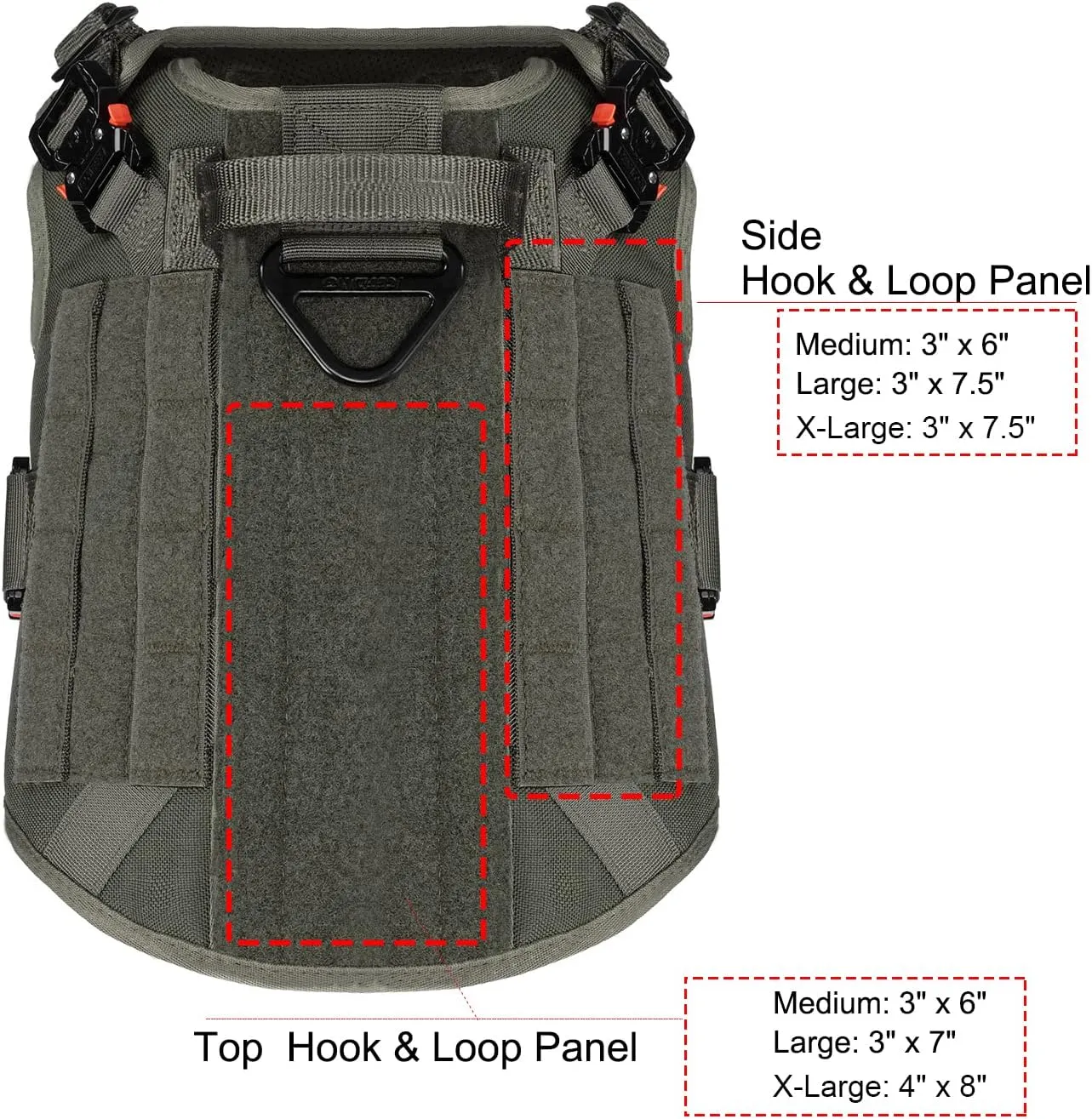 ICEFANG Tactical Dog Harness with 4X Metal Buckle,Working Dog MOLLE K9 Vest with Handle,No Pulling Front Clip,Adjustable Pet Harness for Meduim Dogs (M (25"-31" Chest), Green)