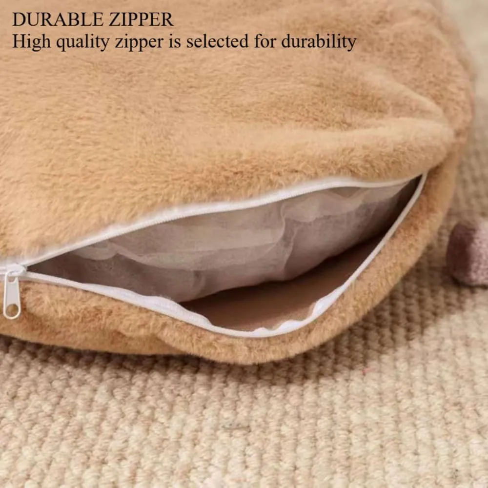 Indoor Cat Bed Cave - Removable & Washable Plush Pillow, Deformation-Resistant Cotton Filling, Spacious Cat House with Cozy Enclosed Design for Small to Large Cats(Coffee,15.75''X19.69''X15.75'')