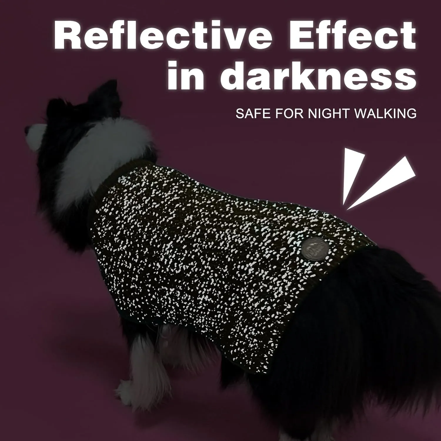 KYEESE Dog Sweater Small Dog Sweater with Reflective Yarn Stretchy Pet Coats Warm Pet Sweater for Small Dogs Male Comfy Dogs Clothes with Leash Hole, Khaki, XS