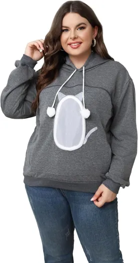 LINYUCHEN Cat Pouch Hoodie Pet Carrier Sweatshirt Large Pocket Pullover Shirt Wearable Cat Dog Carrier Hoodie