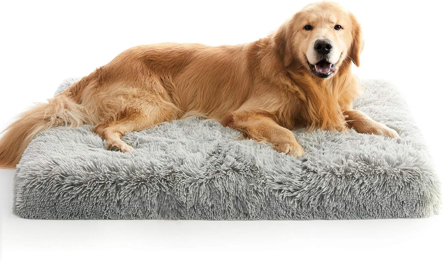 MIHIKK Extra Large Dog Bed, Jumbo Orthopedic Egg Crate Foam Dog Bed with Removable Washable Cover, Waterproof Dog Mattress Nonskid Bottom, Comfy Anti Anxiety Pet Bed Mat, 54x44 inch, Gray