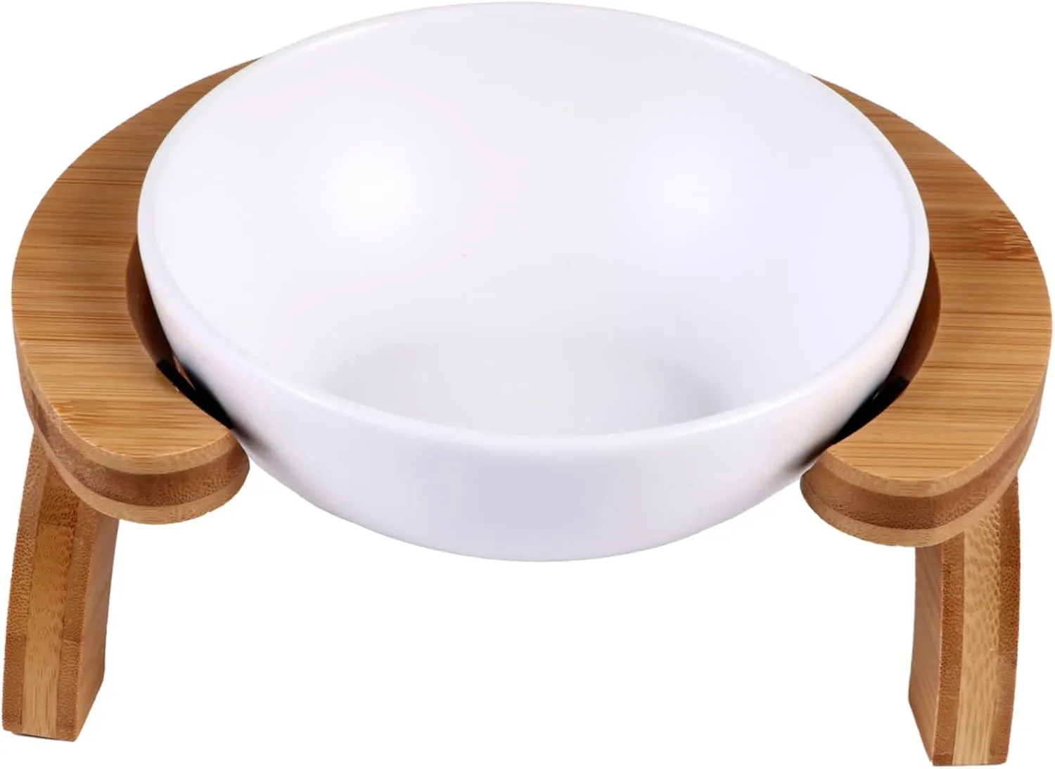 Mikikit 1Set Elevated Pet Bowl with Wooden Stand Spill Feeding and Drinking Bowls for Cats and Pets Easy to Clean and Promote Better Posture with Rainbow Stand