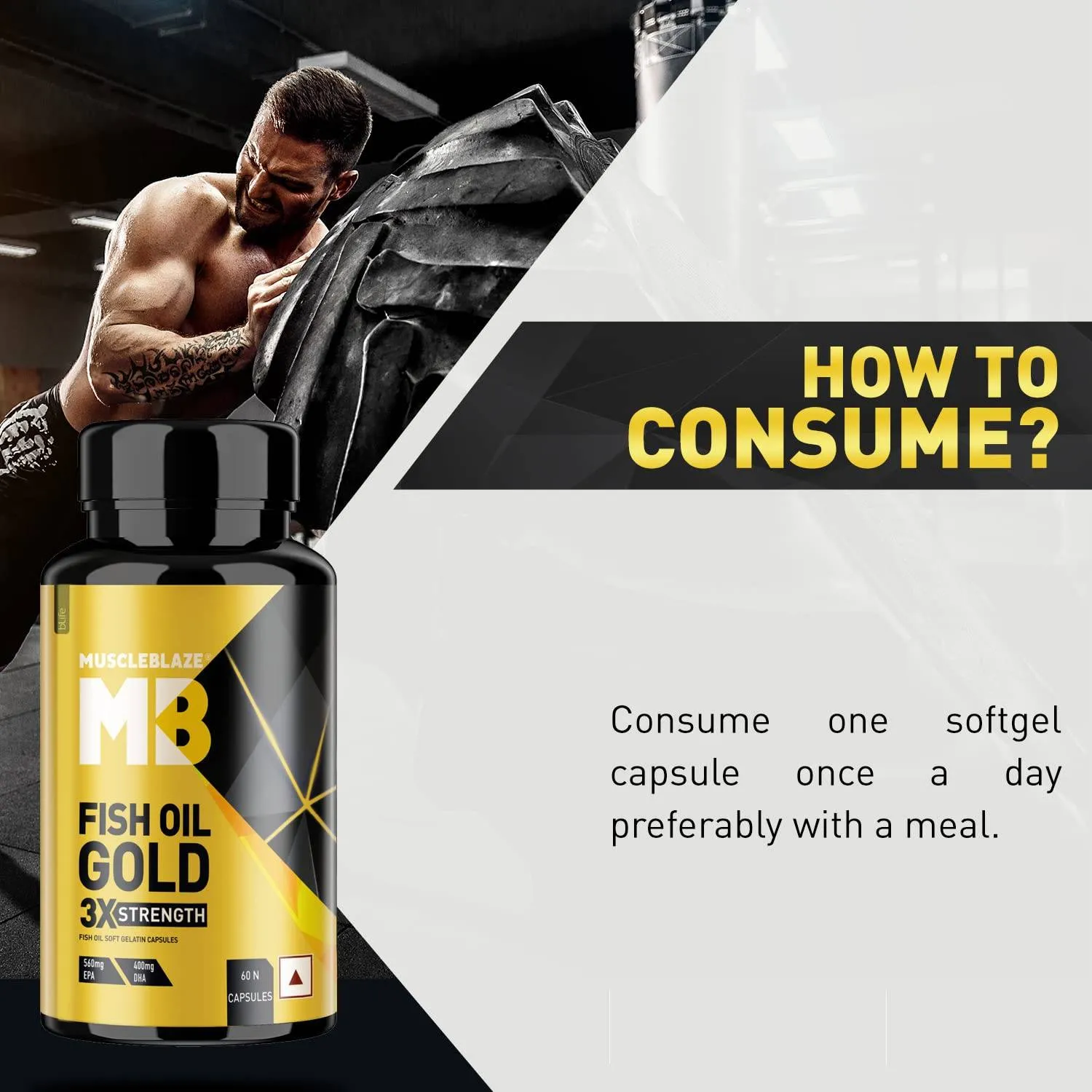 MuscleBlaze Fish Oil Gold Soft Gelatin Capsule (60 Capsules)