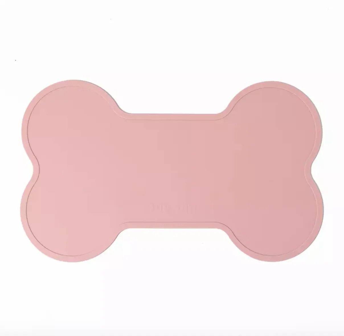 Non Slip Raised Lip Bone Pet Feeding Mat - Soft Peach