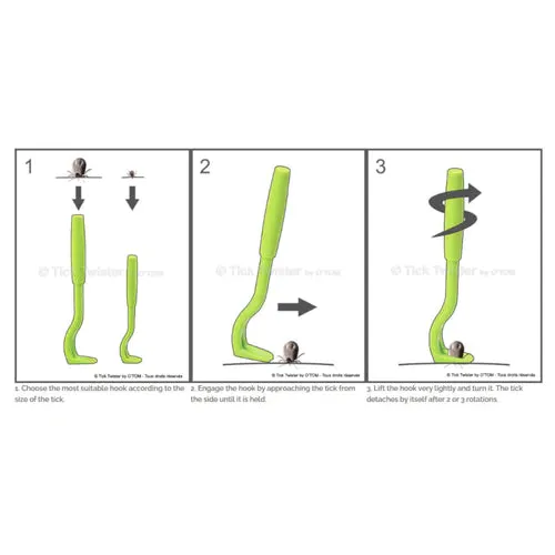 O'Tom Tick Twister - Silicone Grip 2pk x 1