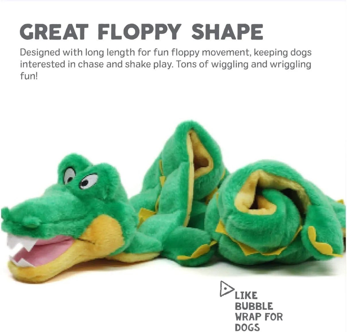 Outward Hound Squeaker Matz Plush Gator Dog Toy, XL
