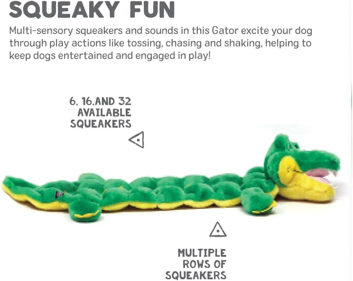 Outward Hound Squeaker Matz Plush Gator Dog Toy, XL