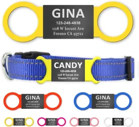 Personalized Stainless Steel Pet ID Tags for Dogs & Cats - Laser Engraved Slide-On Name Collar Tag - Silent Noise-Free Design - Colored Silicone Perfect Pet Collars GiftBlack Yellow