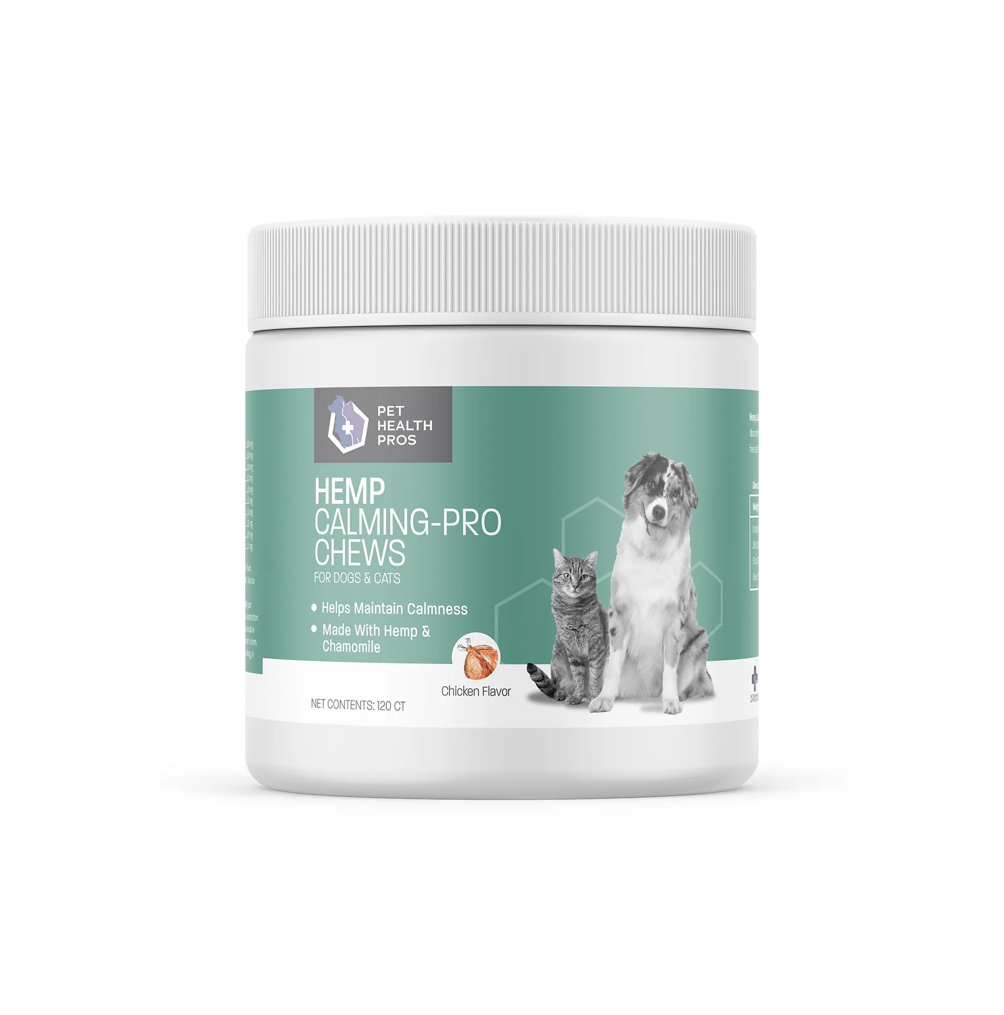 Pet Health Pros Dog Anxiety Relief Chews; Hemp-Infused, Natural Ingredients, Stress Relief; 60 and 120 Count, Zesty Chicken