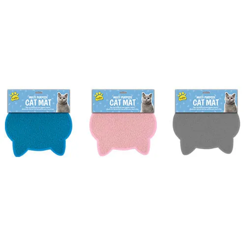 Pink Non-Slip Easy-Clean Multi-Purpose Cat Mat - 31cm x 39cm Practical and Hygienic Pet Mat