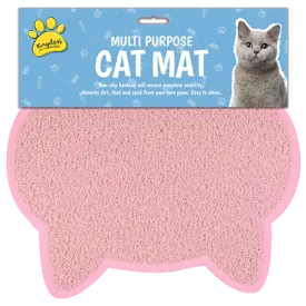 Pink Non-Slip Easy-Clean Multi-Purpose Cat Mat - 31cm x 39cm Practical and Hygienic Pet Mat