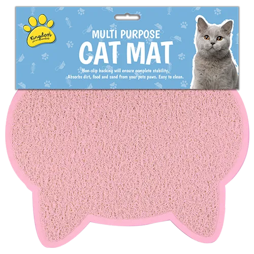 Pink Non-Slip Easy-Clean Multi-Purpose Cat Mat - 31cm x 39cm Practical and Hygienic Pet Mat