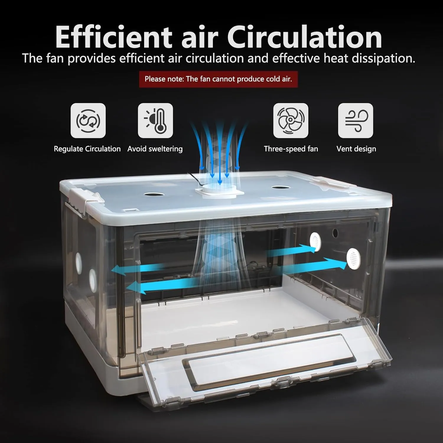 Puppy Incubator with Heating and Fan, Ideal Incubator for Puppies and Kittens, Ensures Good Ventilation and Temperature Control for Newborn Pets(55L)