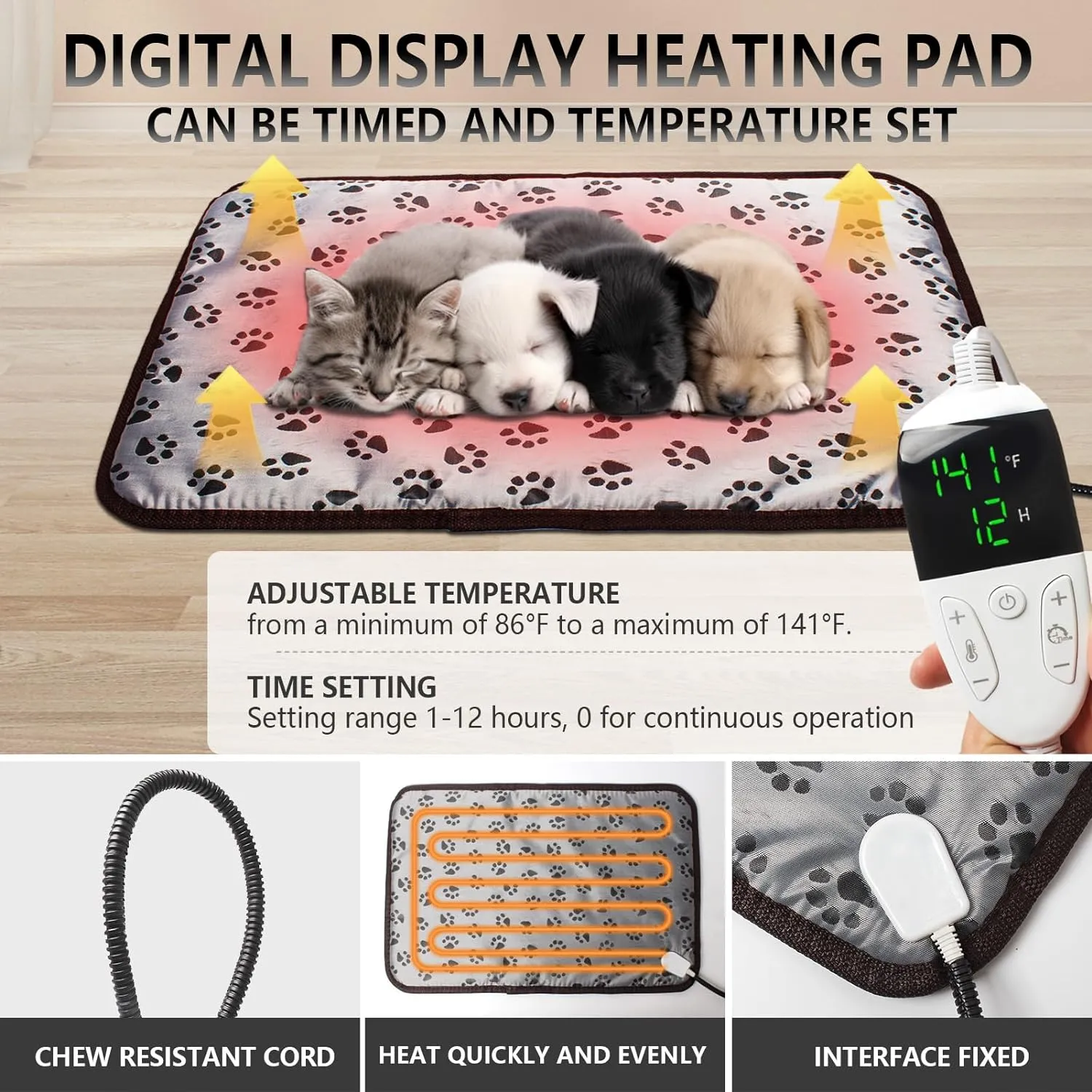 Puppy Incubator with Heating and Fan, Ideal Incubator for Puppies and Kittens, Ensures Good Ventilation and Temperature Control for Newborn Pets(55L)