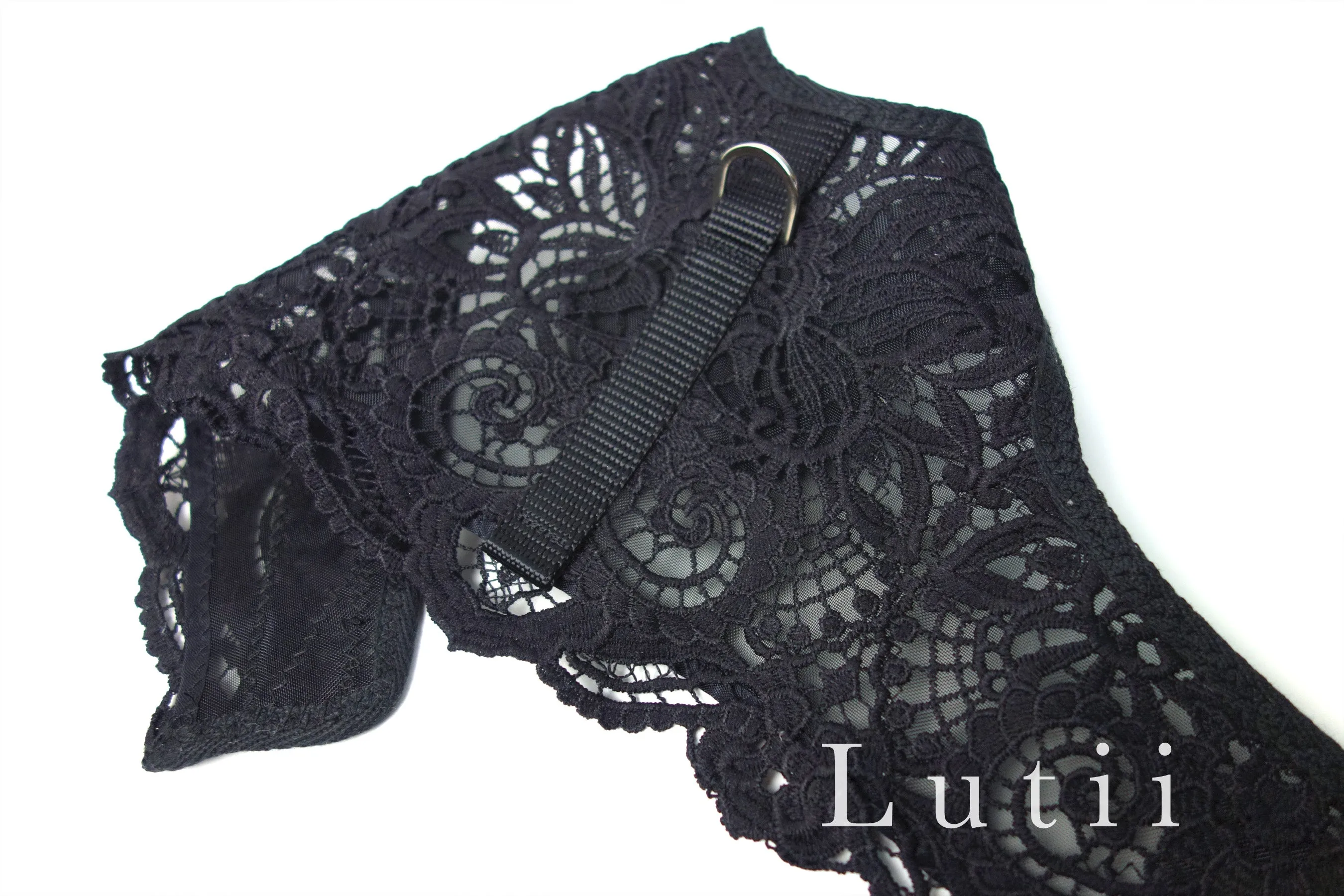 "Black Beauty"-handmade adjustable lace dog harness