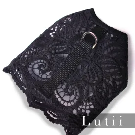 "Black Beauty"-handmade adjustable lace dog harness