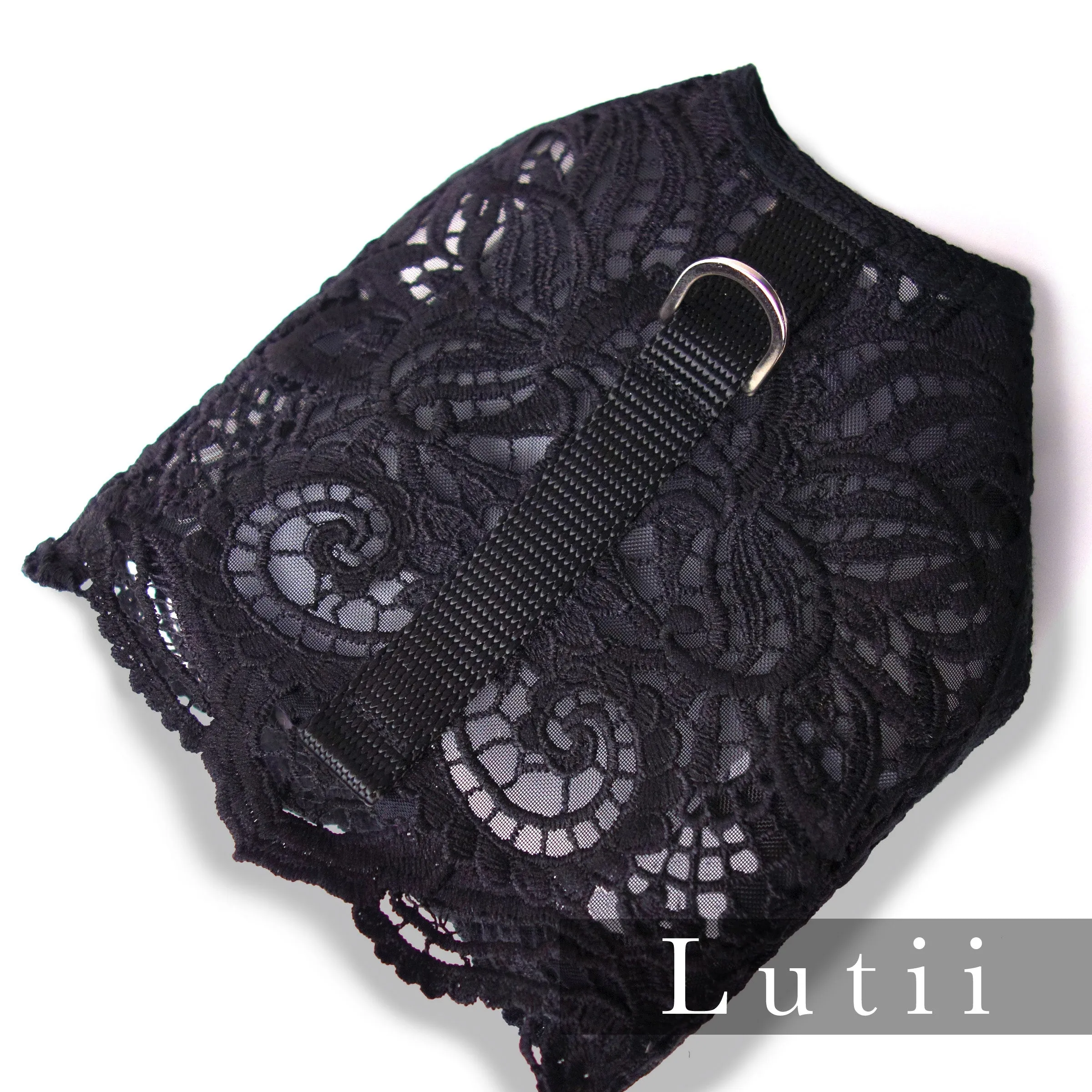 "Black Beauty"-handmade adjustable lace dog harness