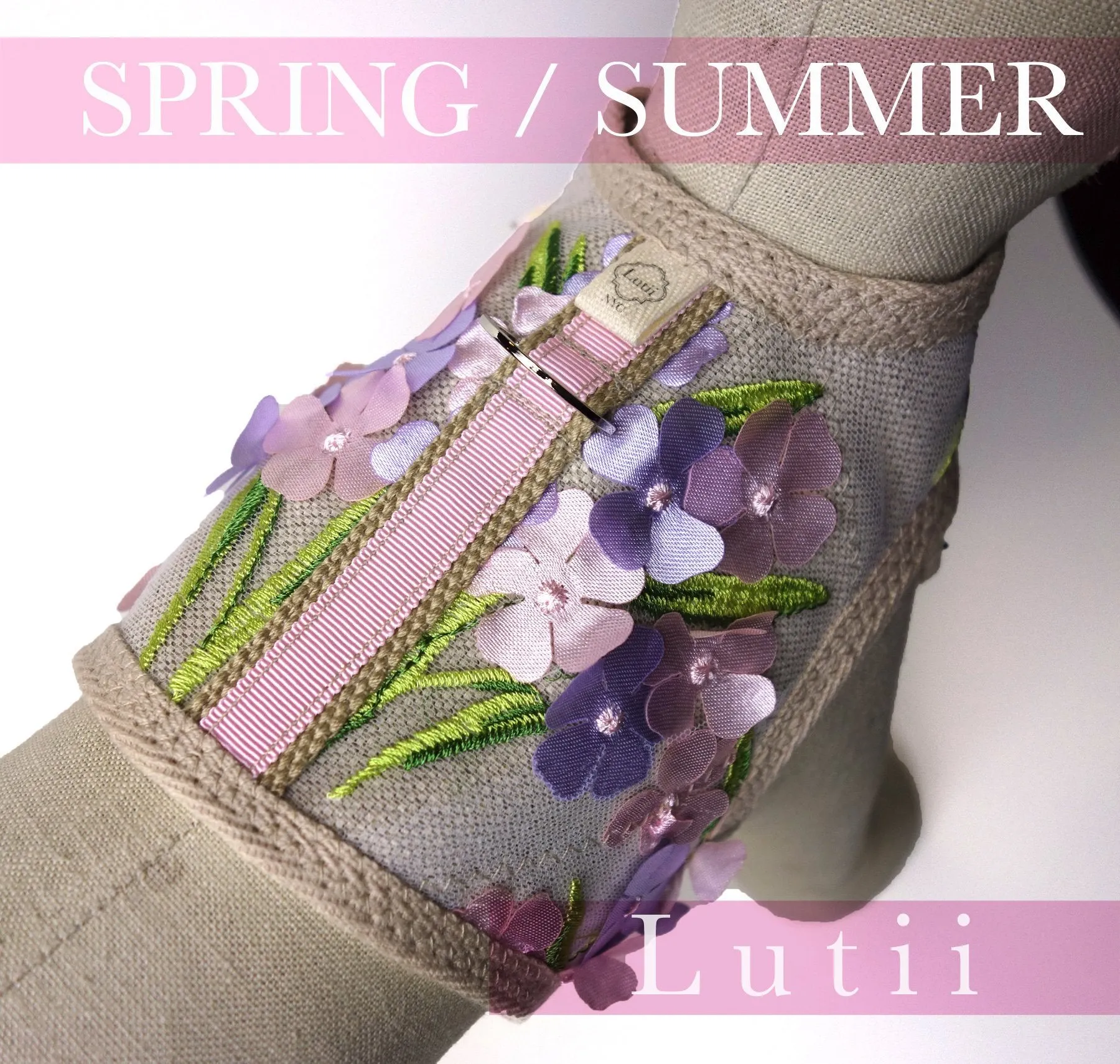 "Pink Poppies"-handmade adjustable lace dog harness