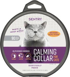 Sentry Calming Collar for Cats, Long-Lasting Pheromone Collar Helps Calm Cats for 30 Days, Reduces Stress, Anxiety, Loud Noises and Separation, 3 Count