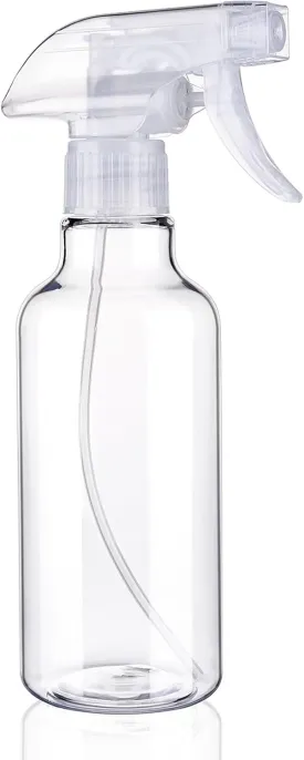 Spray Bottles 12oz Plastic Spray Bottle for Hair Mist/Stream Heavy Duty Empty Spray Bottles for Cleaning Solutions, Plants (12oz-Clear)