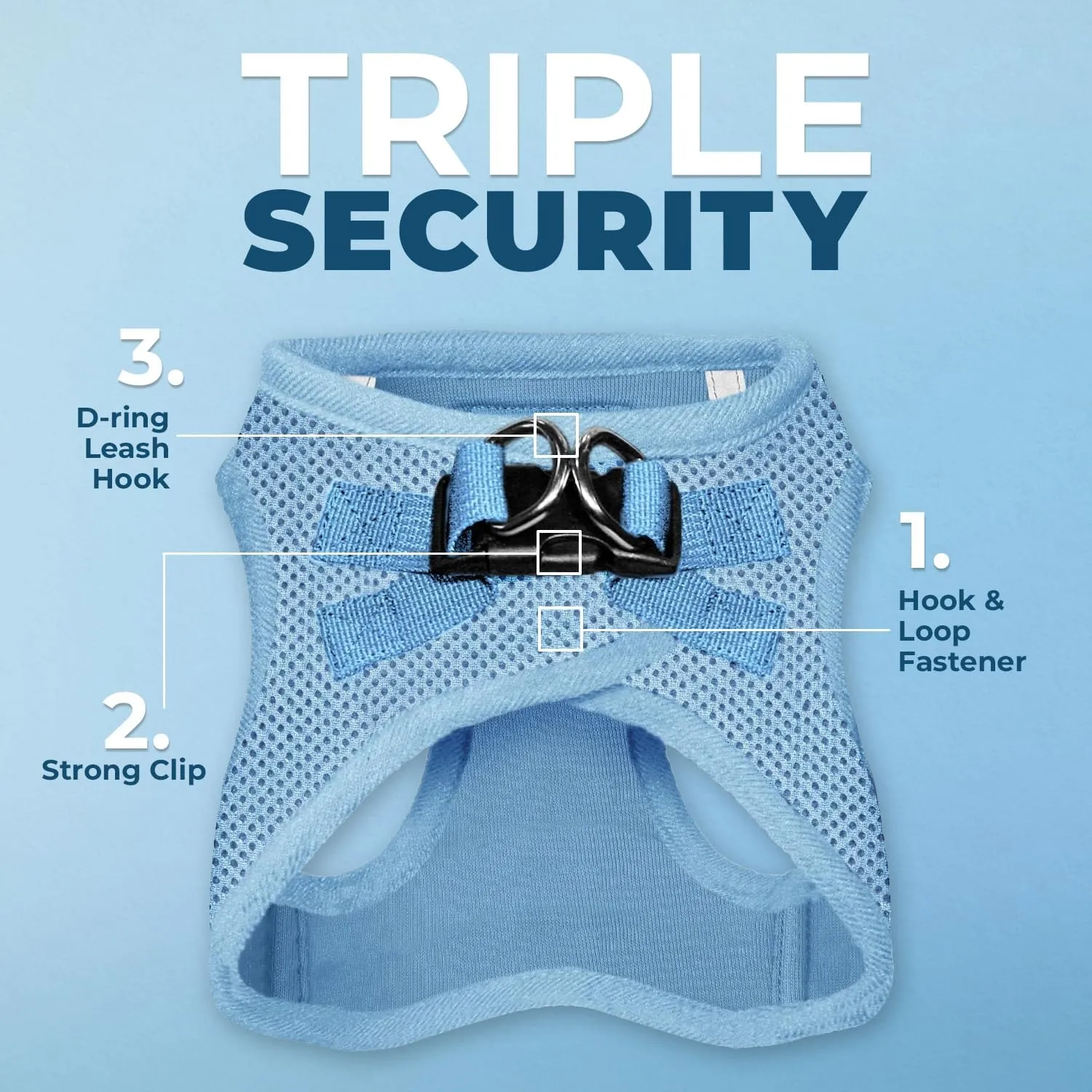 Voyager Step-in Air Cat Harness - All Weather Mesh Step in Vest Harness for Small and Medium Cats by Best Pet Supplies - Set (Baby Blue), XXS