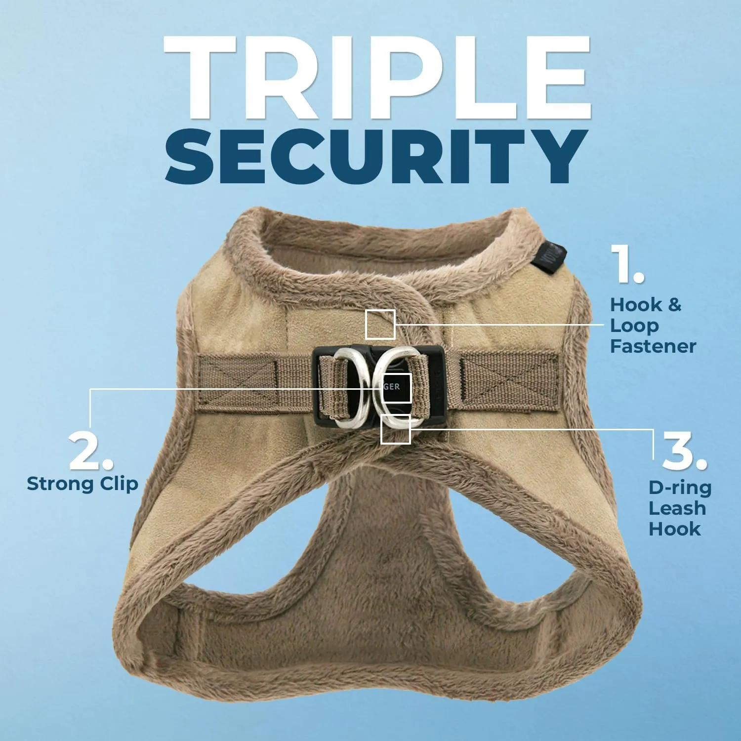 Voyager Step-In Plush Dog Harness  Soft Plush, Step In Vest Harness for Small and Medium Dogs by Best Pet Supplies - Harness (Latte Suede), M (Chest: 16 - 18")
