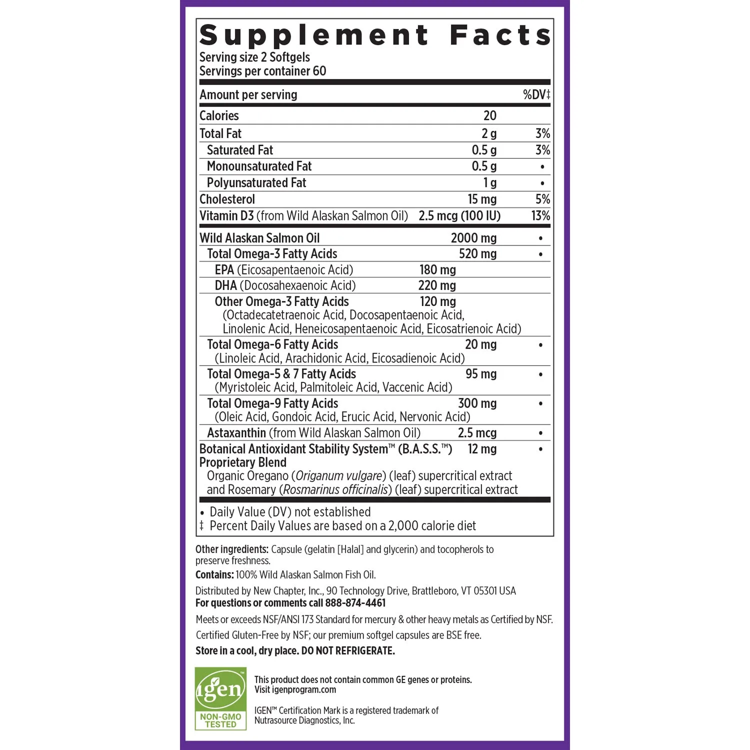 Wholemega™ Fish Oil, Sustainably Caught Wild Alaskan Salmon Oil with Omega-3